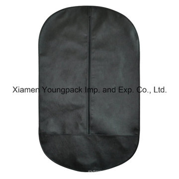 Oval Shape Black Non-Woven Suit Garment Cover Bag